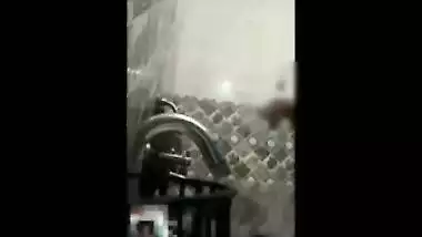 Desi BBW bathing on video call
