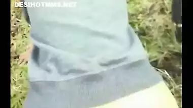Outdoor sex teen porn of sexy college girl with lover in the park