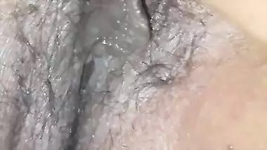 Wife Shows Her Hairy Pussy