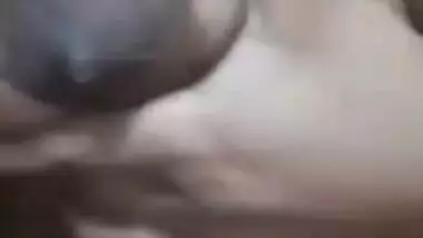 MILF showing off her huge Desi boobs and squeezing cute nipples
