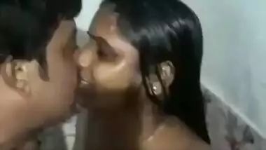 South Indian couple bathroom romance