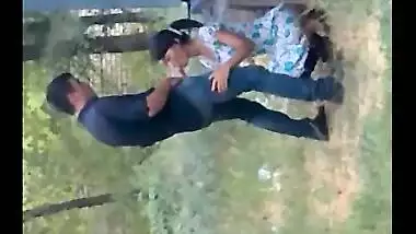 Hidden cam records a young couple enjoying oral sex behind their house