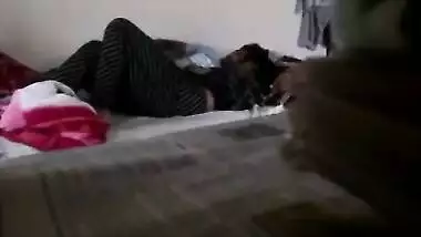 Naughty Indian college students girl kissing...
