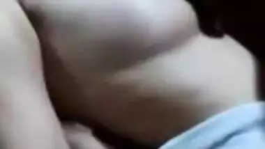 Sexy girl romance and boobs sucking
